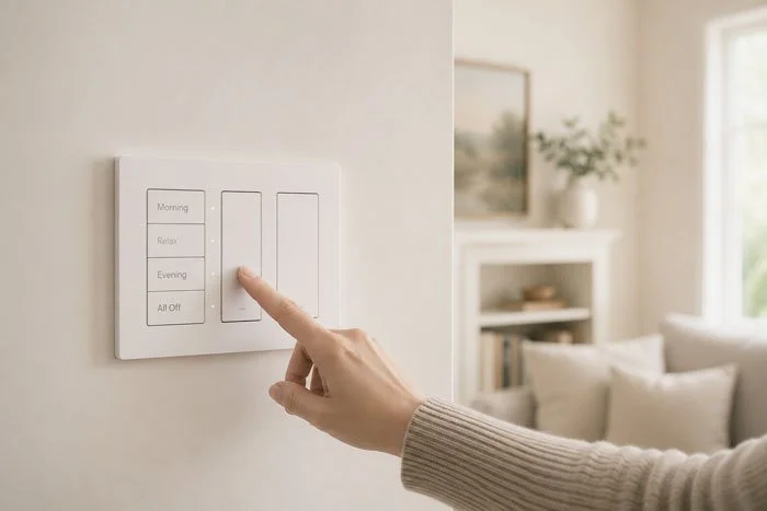 Updated lighting and electrical systems in a remodeled home