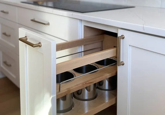 Custom pull-out spice rack storage in Bellevue kitchen remodel
