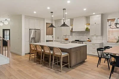 University Place WA home remodel featuring updated kitchen, open dining area, and modern lighting