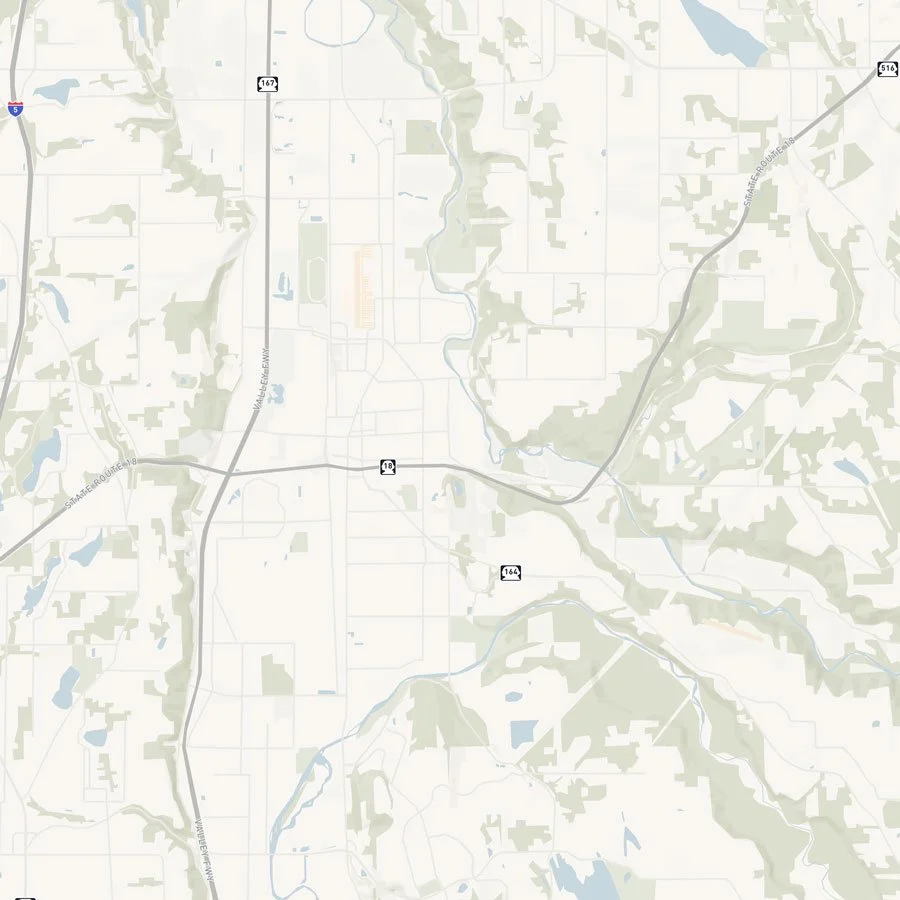 Map showing Auburn neighborhoods and surrounding communities served by Massey Remodel and Design