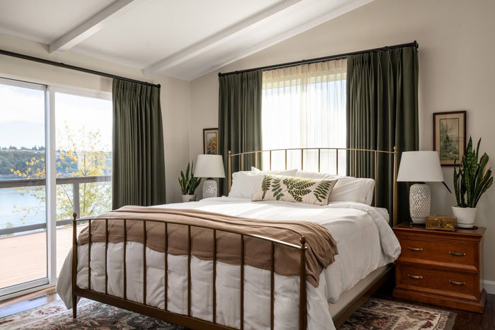 Remodeled primary suite with a larger bathroom and walk-in closet