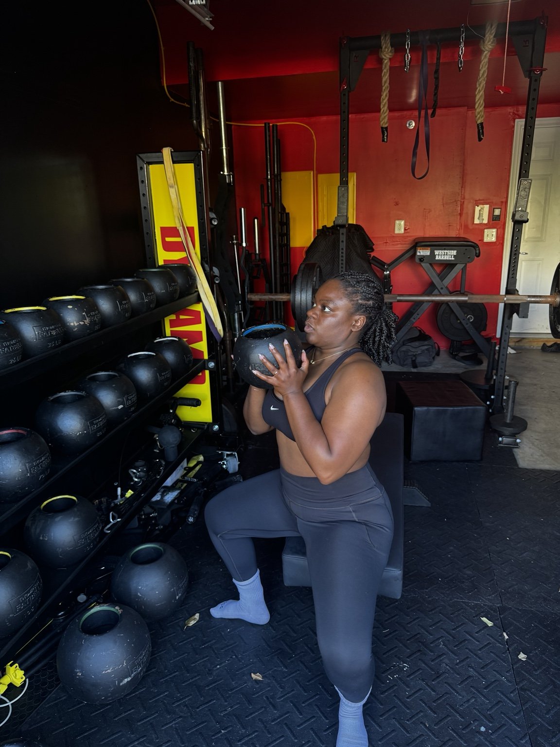 Athlete performing a strength exercise