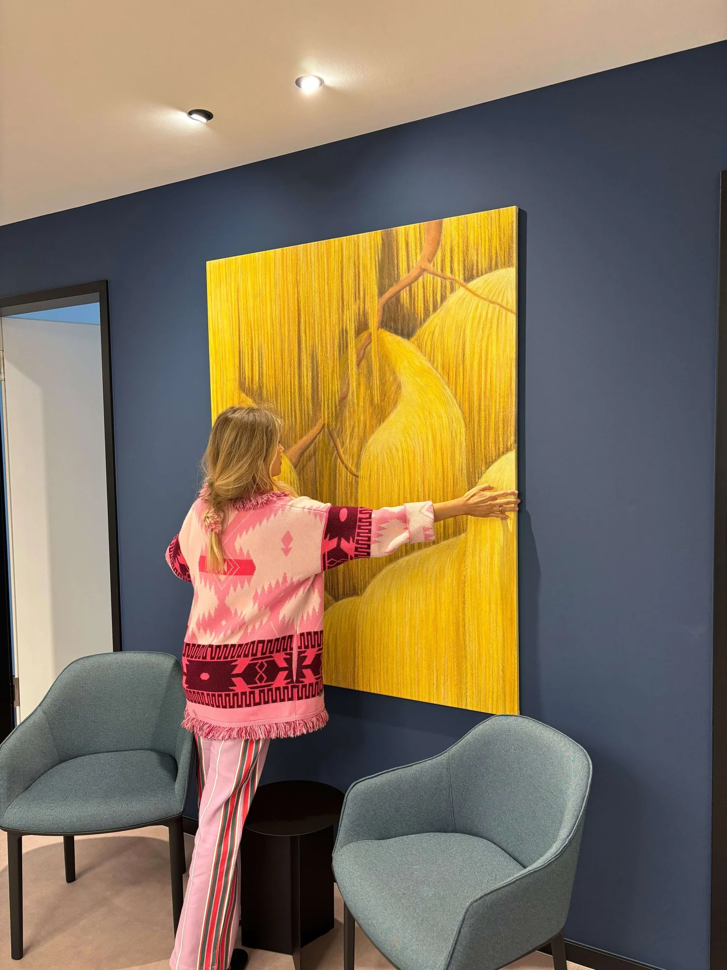 Rental artwork installed in an interior