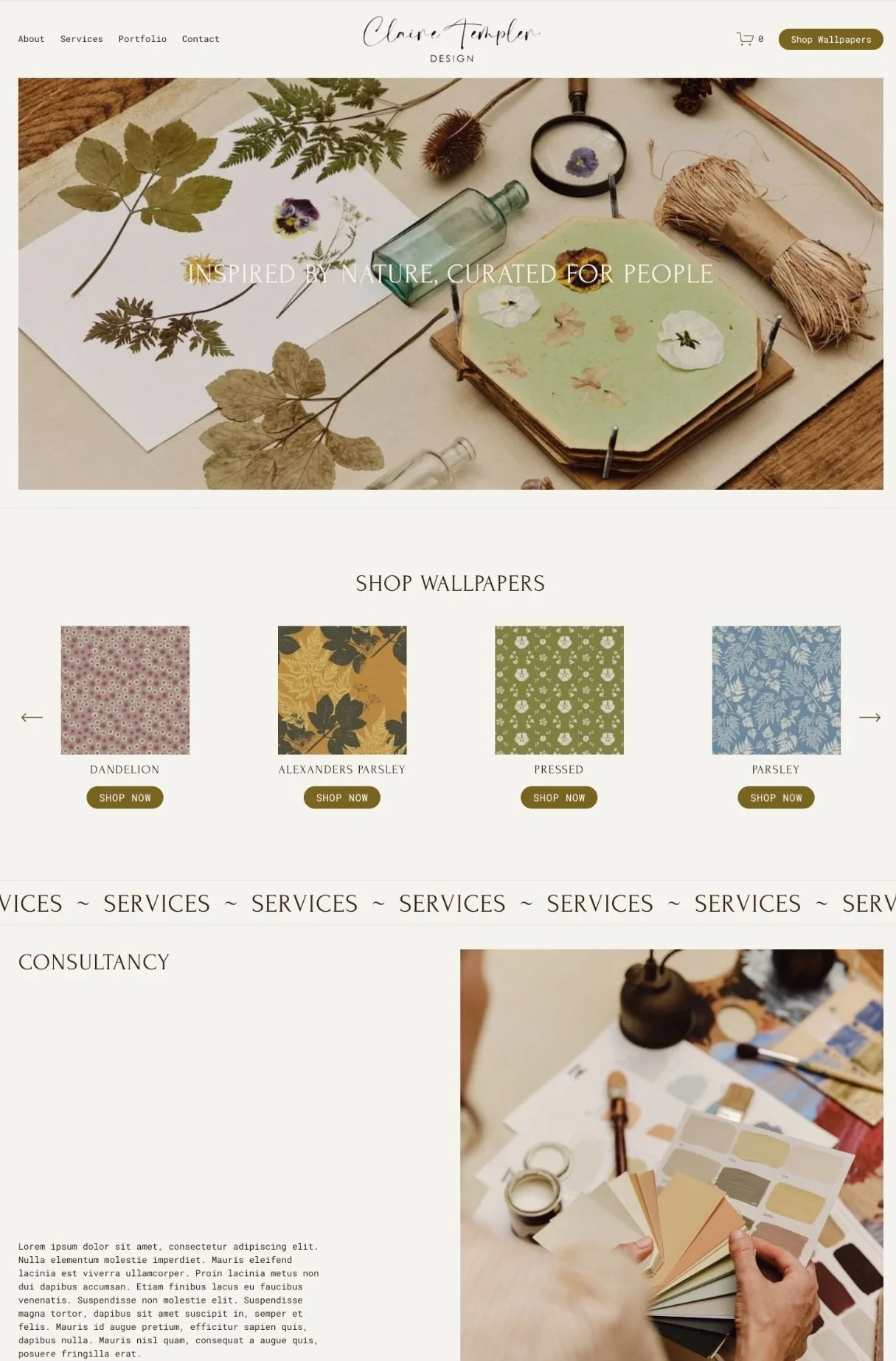 Claire Templer Design — portfolio site
