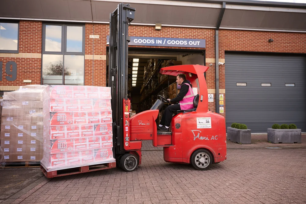 Forklift at the goods in doors of the Scale 3PL Thame warehouse