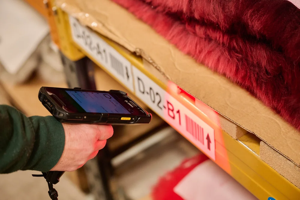 Scanning a bin label to track stock at Scale 3PL
