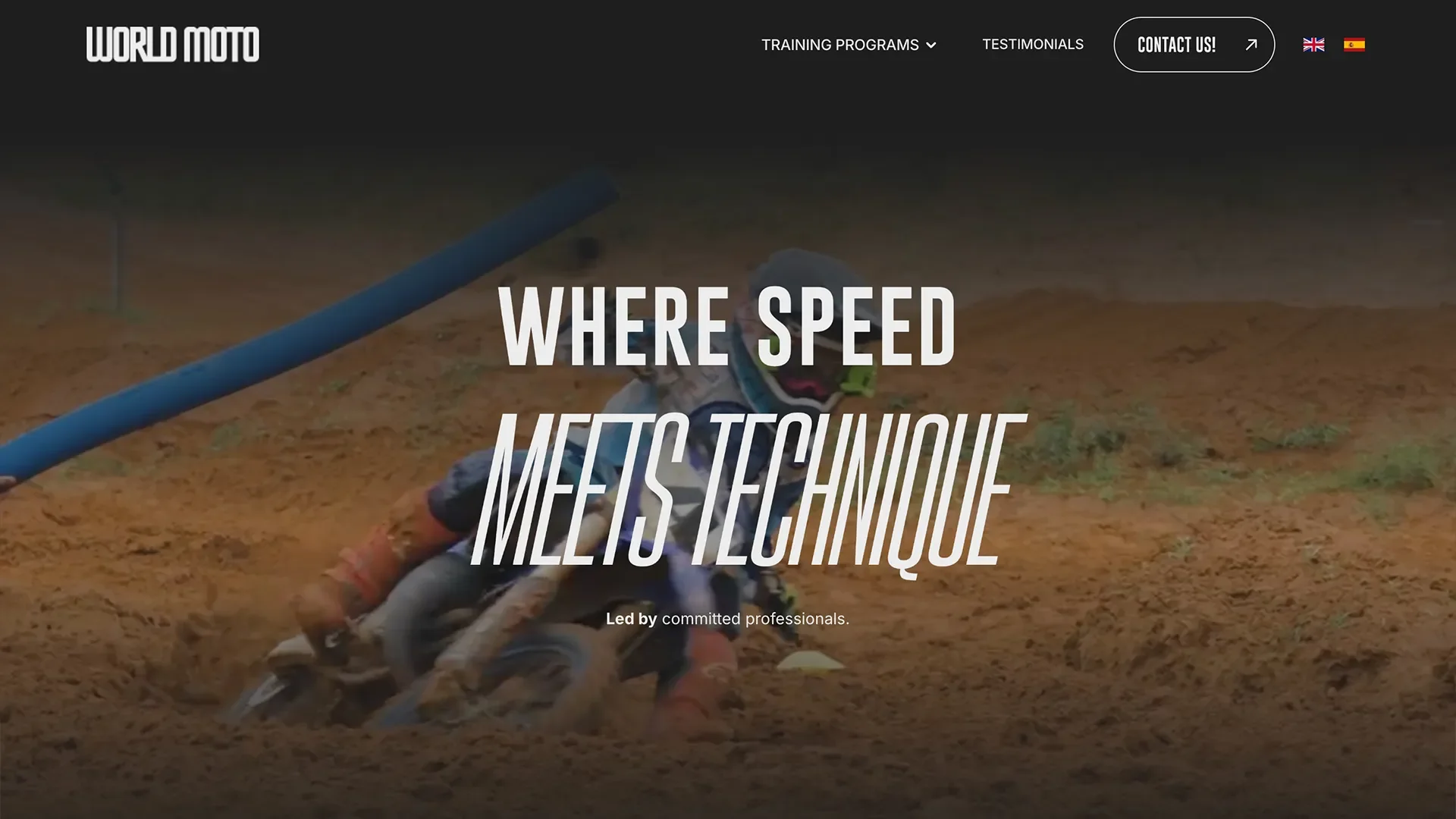 World Moto Speed Factory Shopify website development, desktop homepage