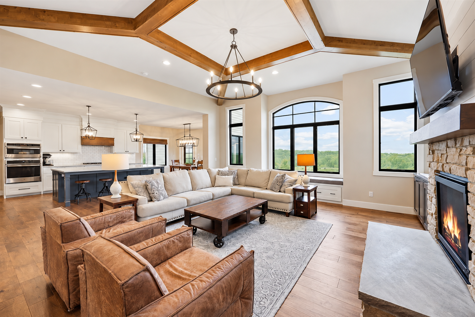 Elevated living room presentation, an example of the polish Signature brings to a listing