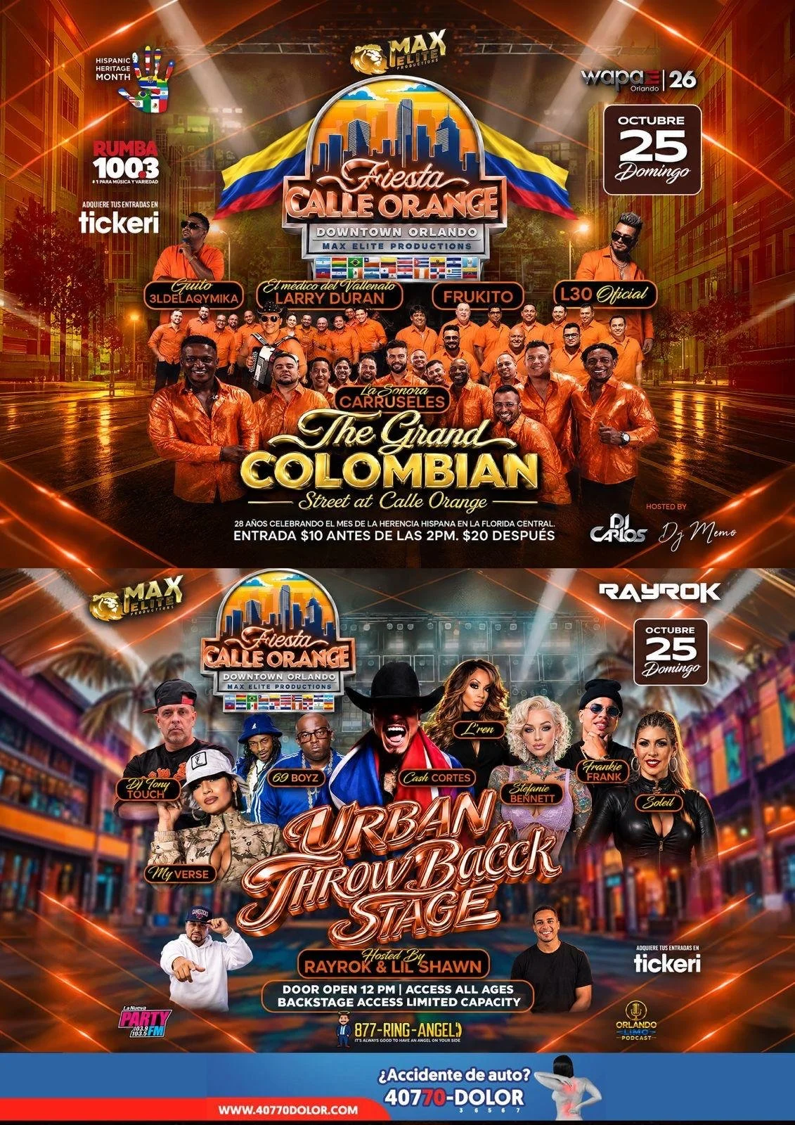 Flyer de artistas de la Gran Calle Colombiana