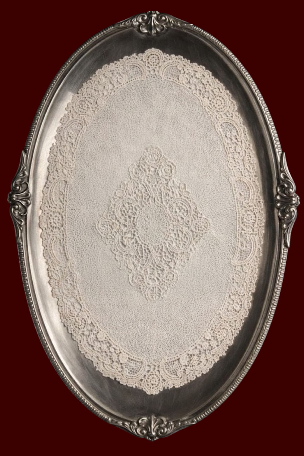 Decorative silver tray