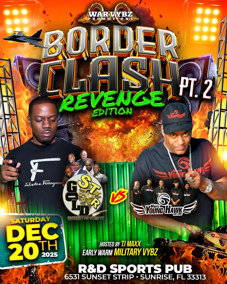 Border Clash Revenge Edition Part 2 event flyer in green and orange