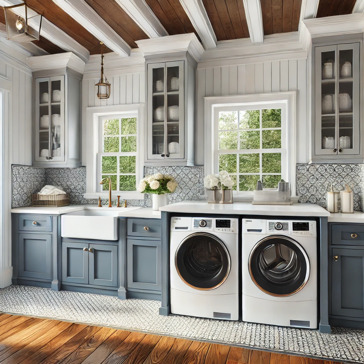 Laundry room served by a professionally cleaned dryer vent