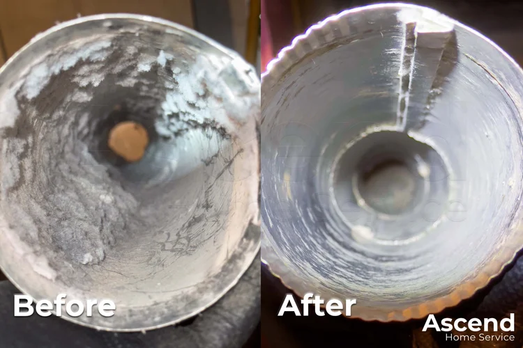 Dryer vent before professional cleaning