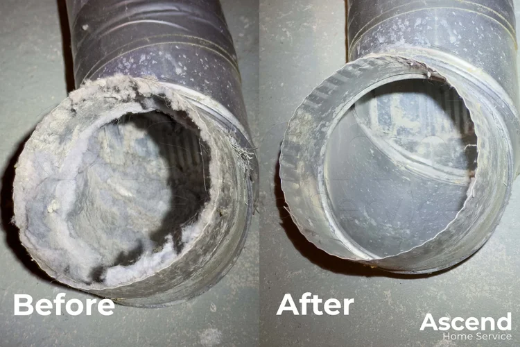 Dryer vent after professional cleaning