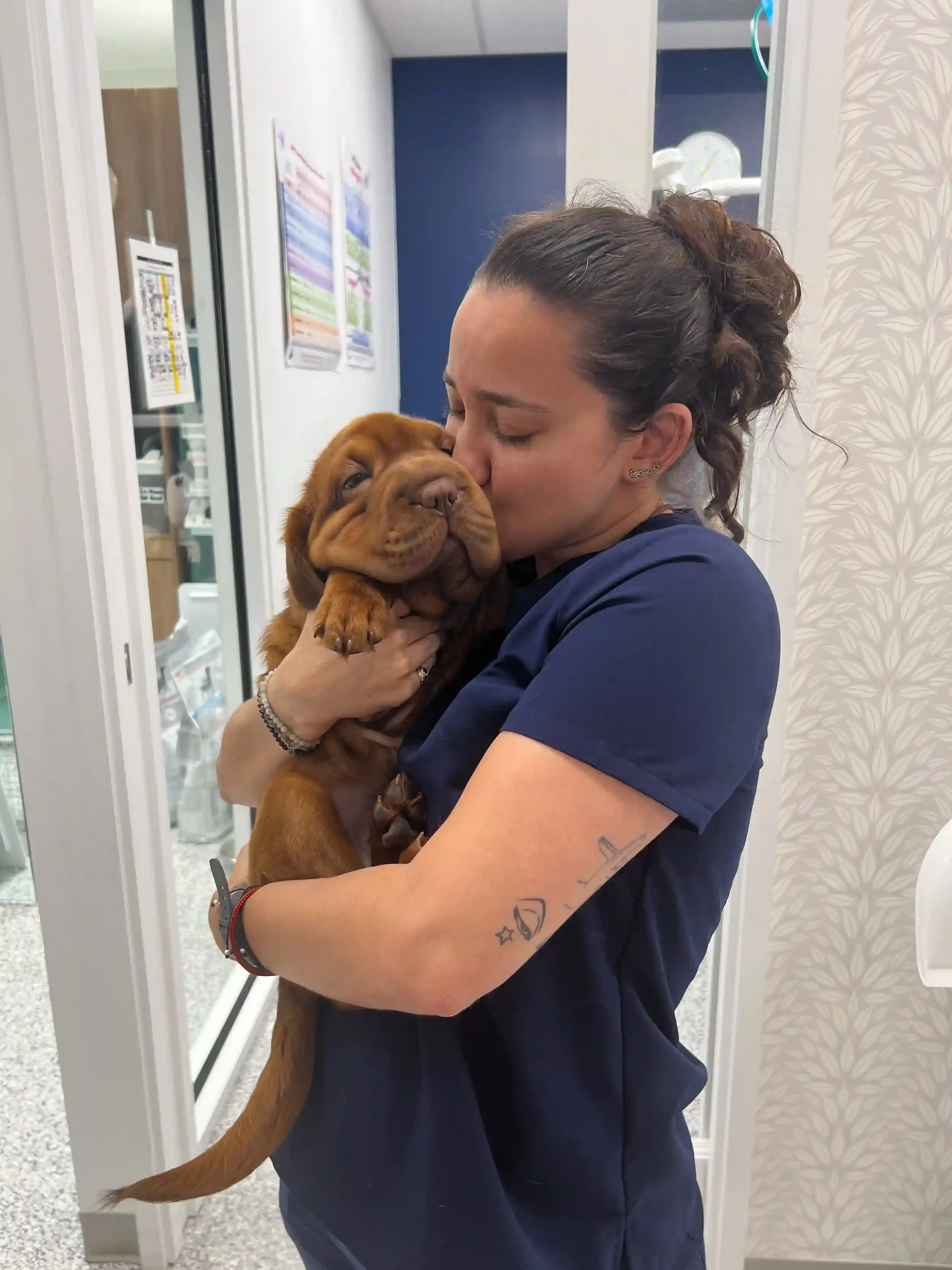 Mandy caring for a pet at home