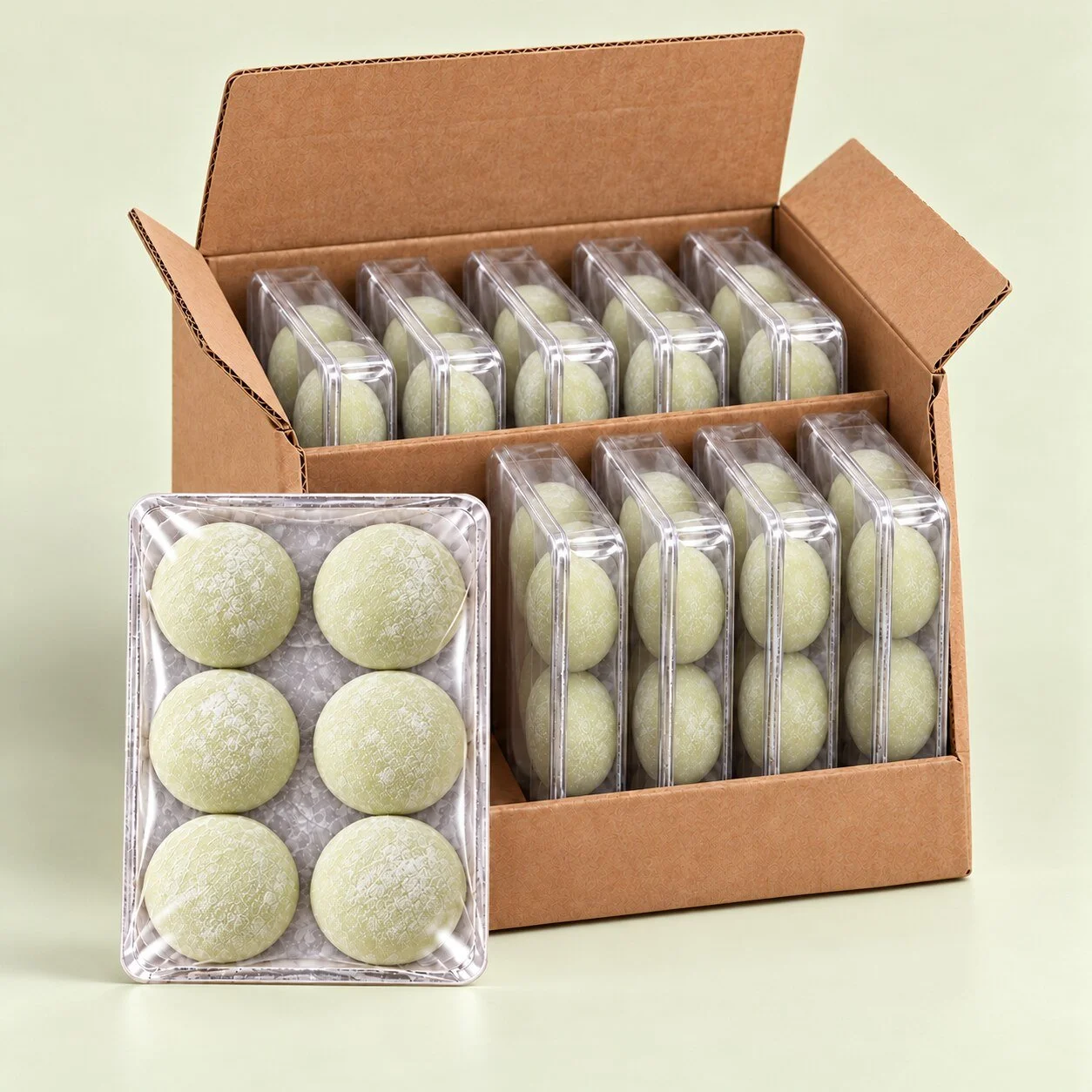Cartone Horeca Pistacchio con 10 blister da 6 mochi Toy Mochi