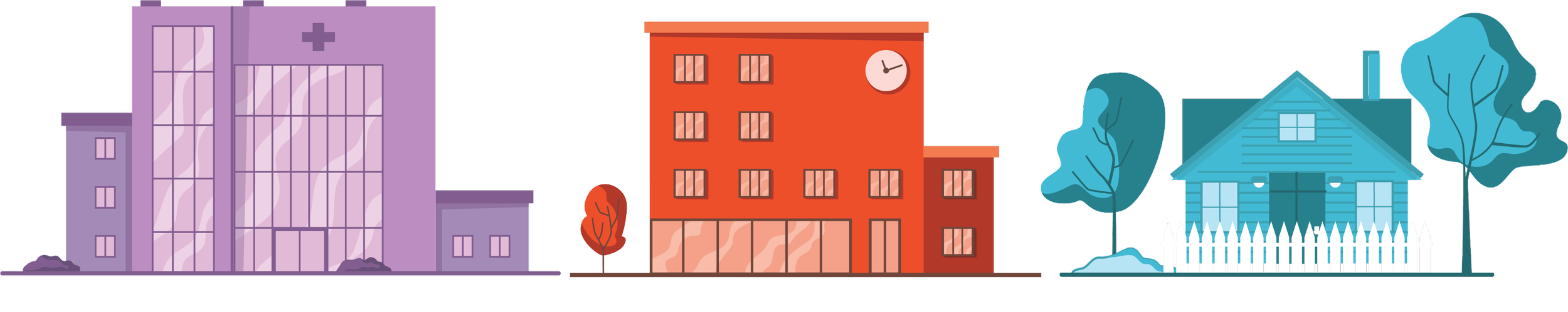 California neighborhood illustration