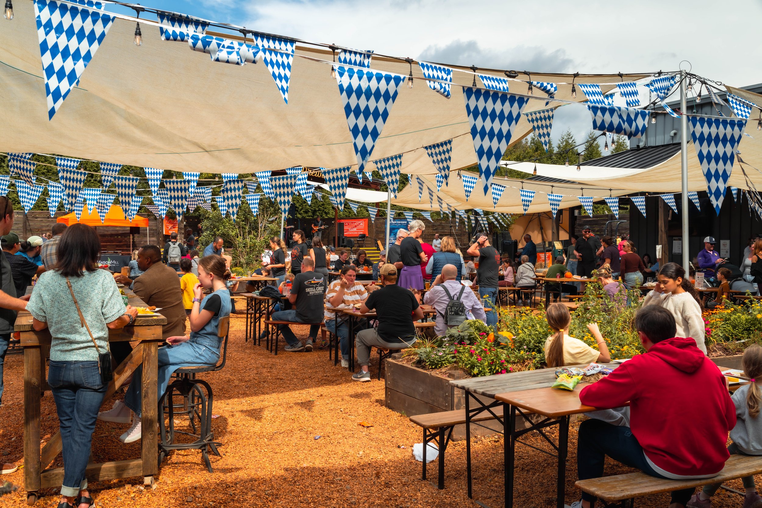 Guests on the patio at Fall Fest 2025
