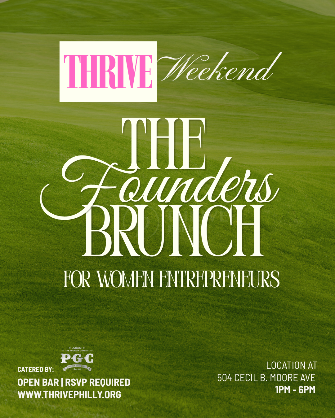 Sunday Brunch at Thrive — overview flyer with event details