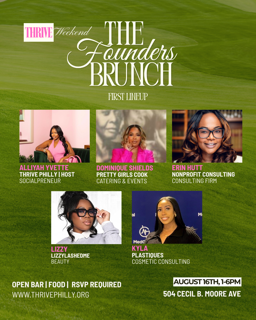Sunday Brunch at Thrive — panel and program flyer