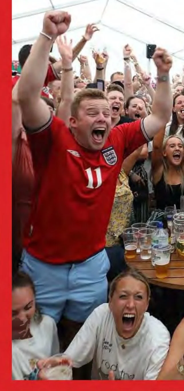 England fans cheering in a pub