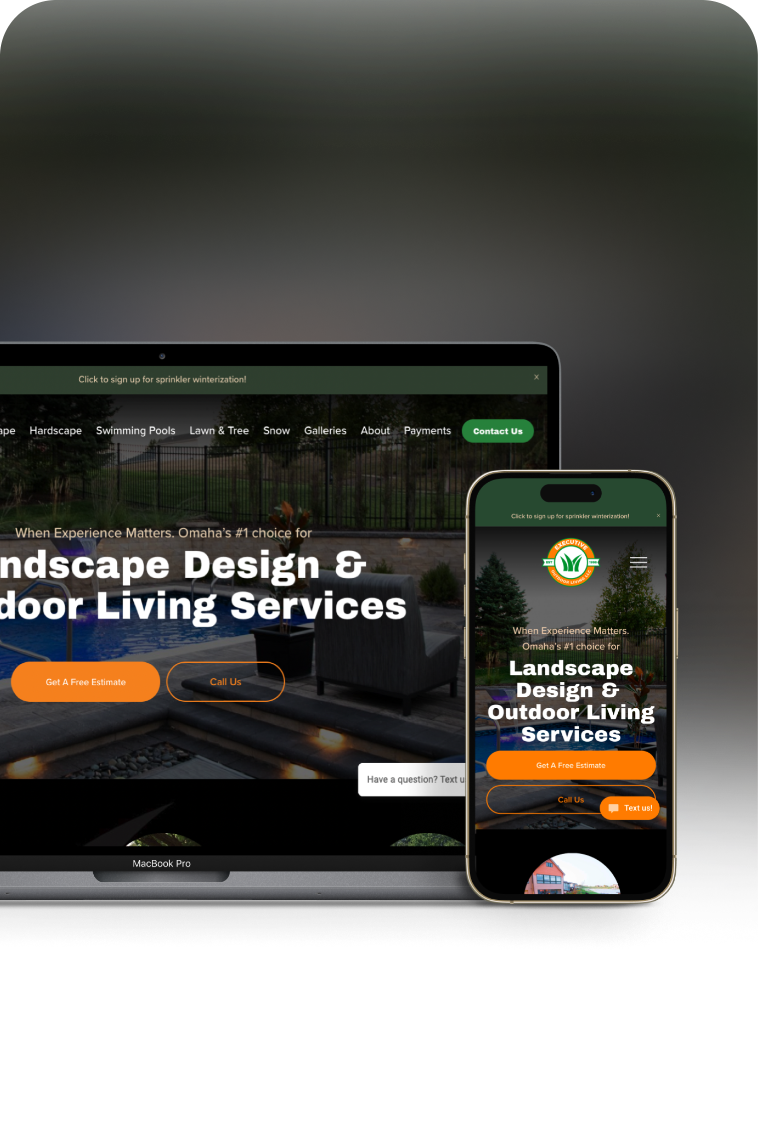 Executive Outdoor Living website redesign
