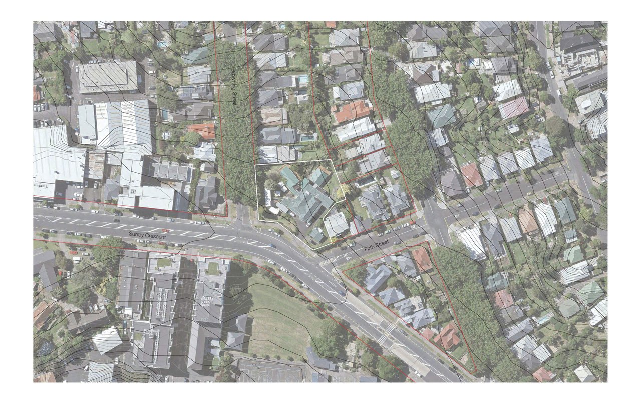 Aerial view of existing site