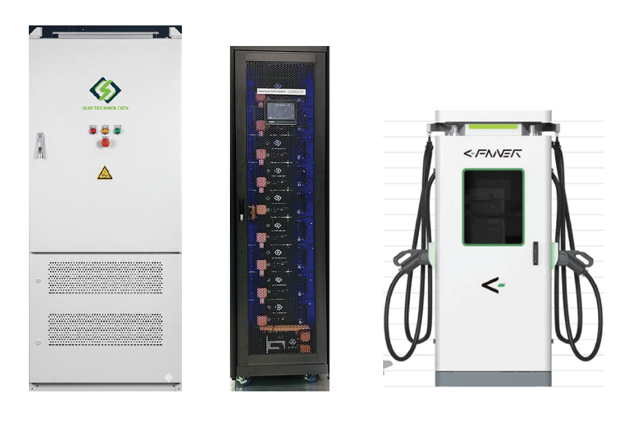 GUS Technology — LFP cabinet, LTO battery rack, and DC fast charger