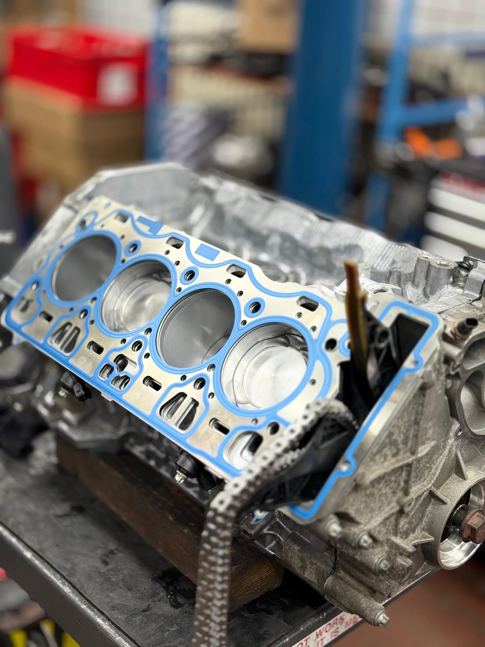 Transmission or clutch work on a lift