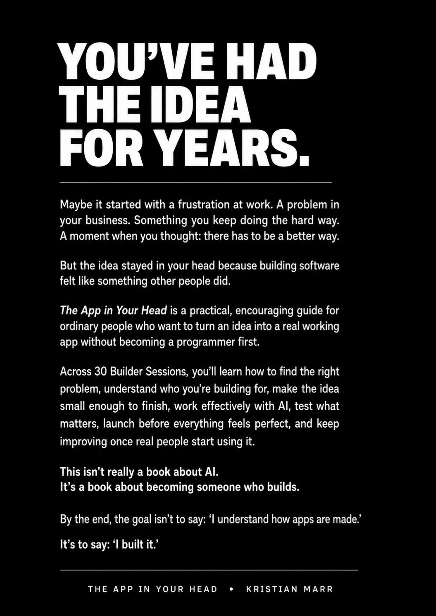 Back cover of The App in Your Head by Kristian Marr.