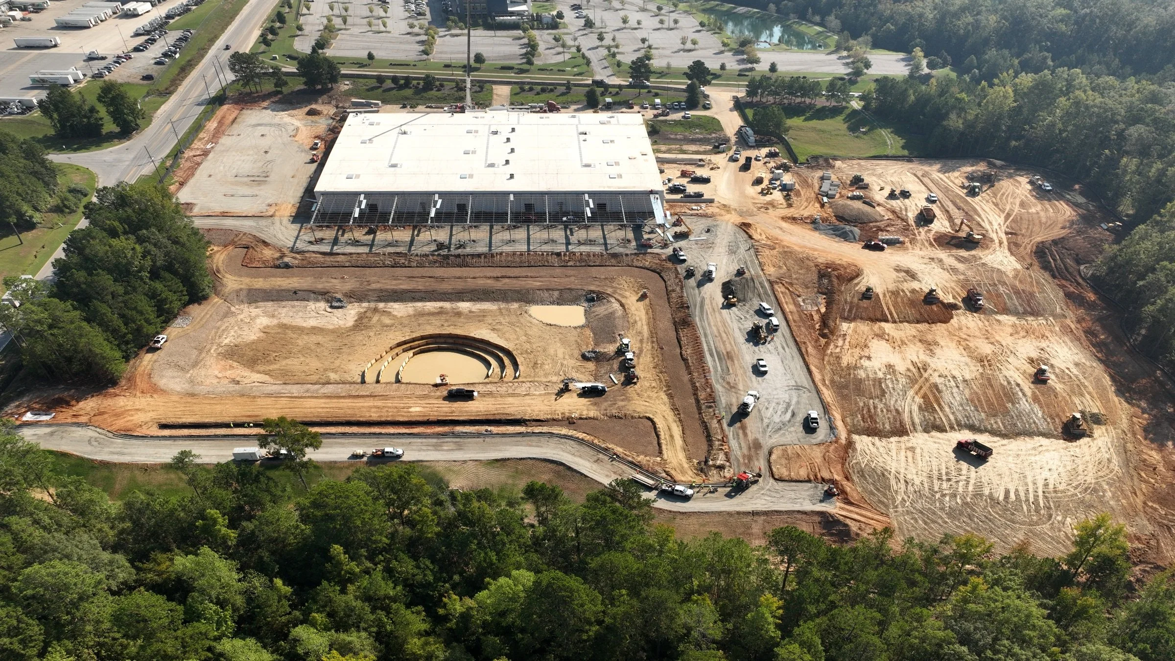 Construction Progress, Month 2: Canopy framing and site work.