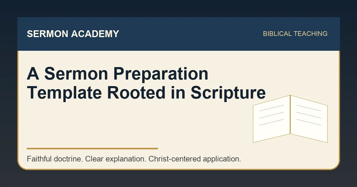 A Sermon Preparation Template Rooted in Scripture — Sermon Academy biblical teaching article image