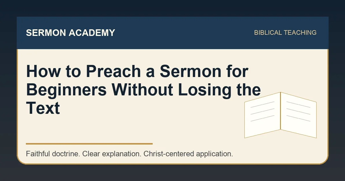 How to Preach a Sermon for Beginners Without Losing the Text — Sermon Academy biblical teaching article image