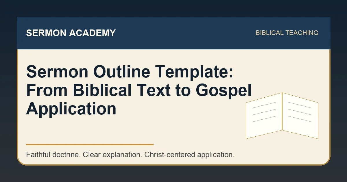 Sermon Outline Template: From Biblical Text to Gospel Application — Sermon Academy biblical teaching article image