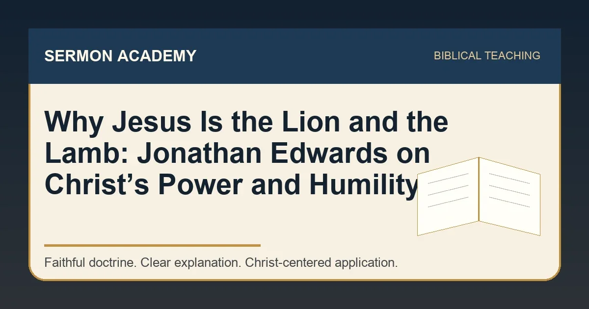 Why Jesus Is the Lion and the Lamb: Jonathan Edwards on Christ’s Power and Humility — Sermon Academy biblical teaching article image