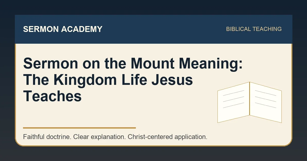 Sermon on the Mount Meaning: The Kingdom Life Jesus Teaches — Sermon Academy biblical teaching article image
