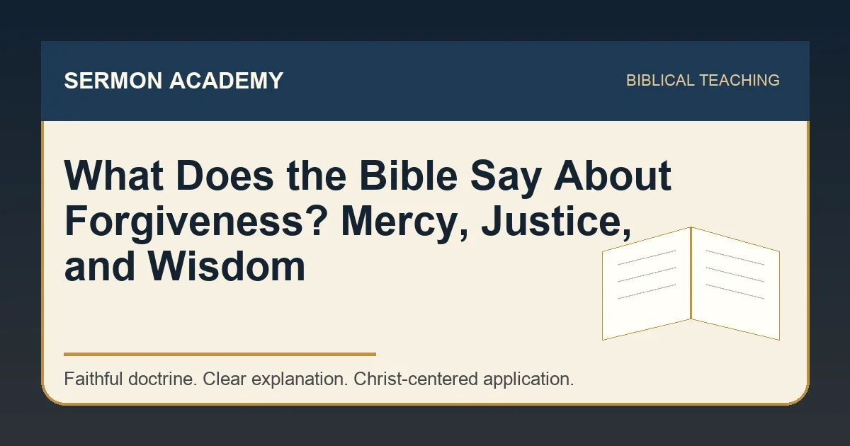 What Does the Bible Say About Forgiveness? Mercy, Justice, and Wisdom — Sermon Academy biblical teaching article image
