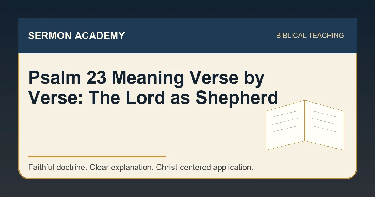 Psalm 23 Meaning Verse by Verse: The Lord as Shepherd — Sermon Academy biblical teaching article image