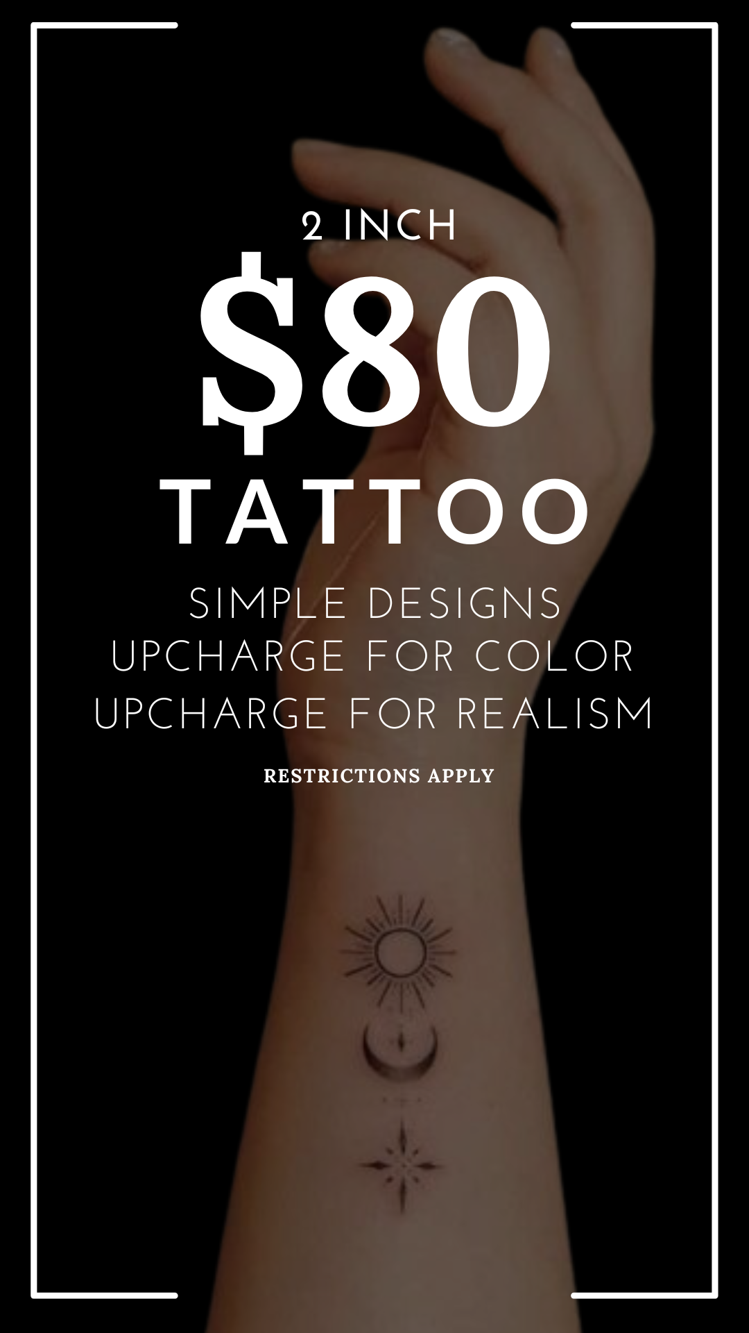 2 Inch $80 Tattoo Promotion