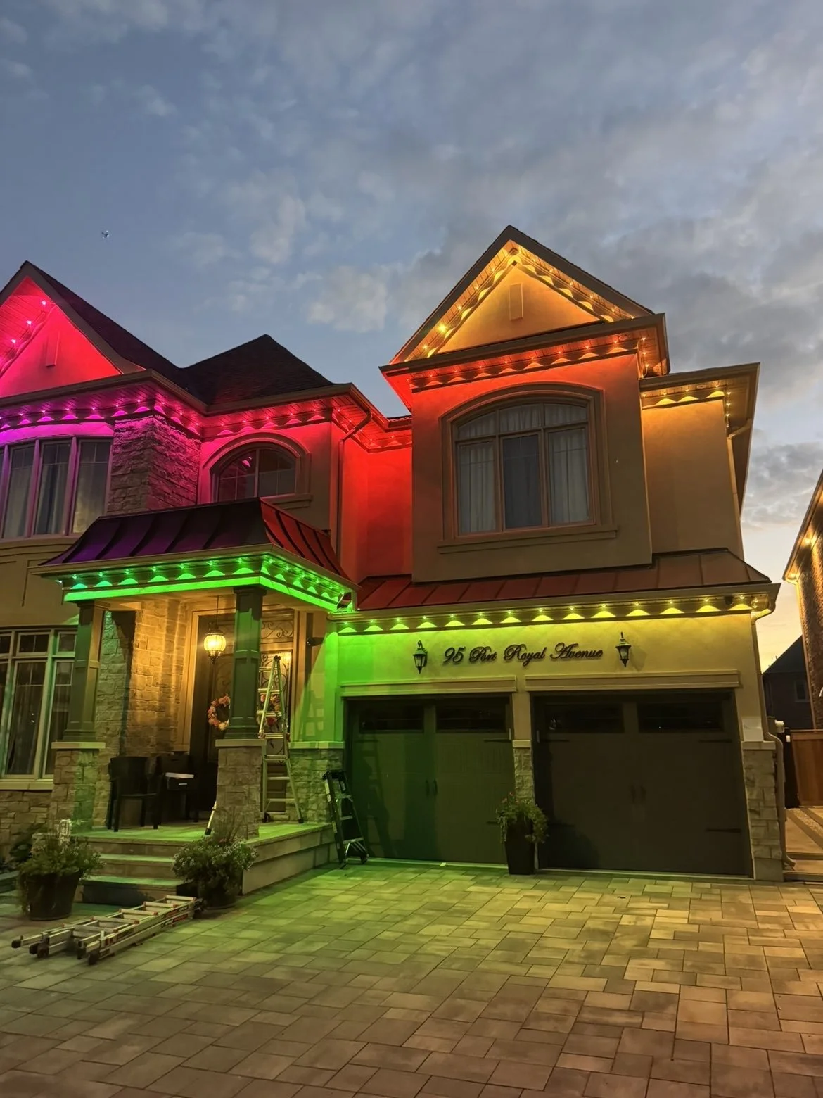 Colourful permanent outdoor lighting