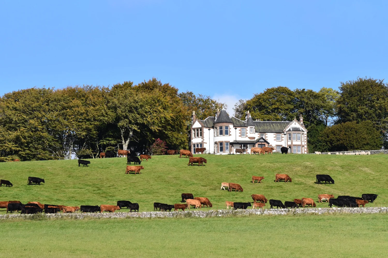 Kinclune House, a historic country house on an 800-acre estate in the Angus Glens, Scotland