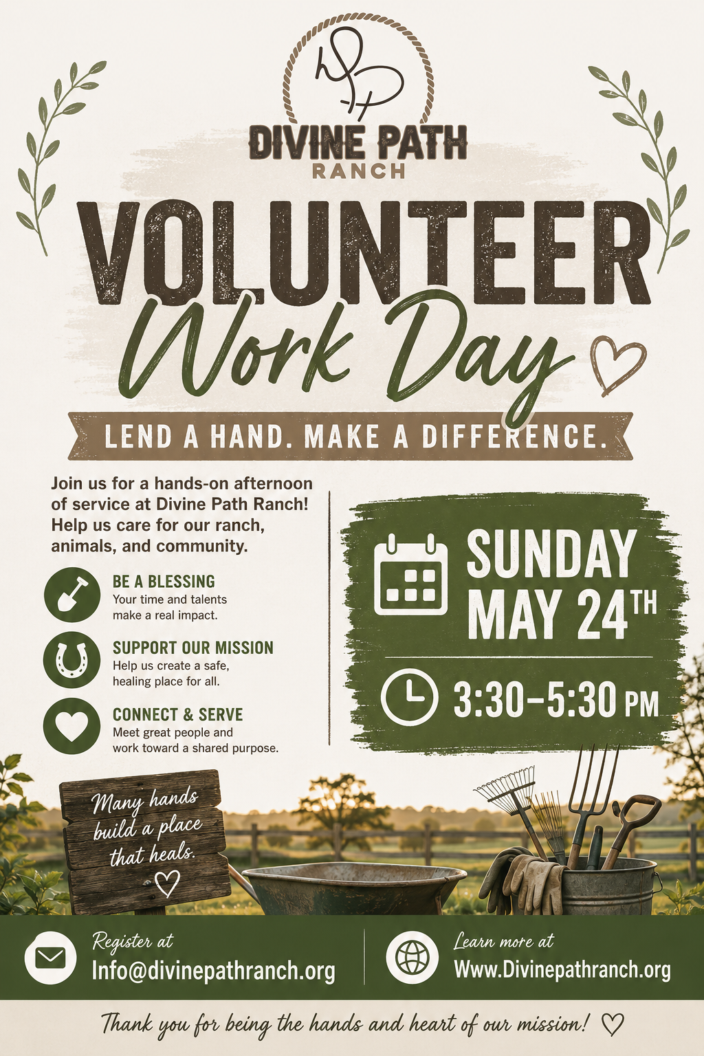 Volunteer Work Day at Divine Path Ranch
