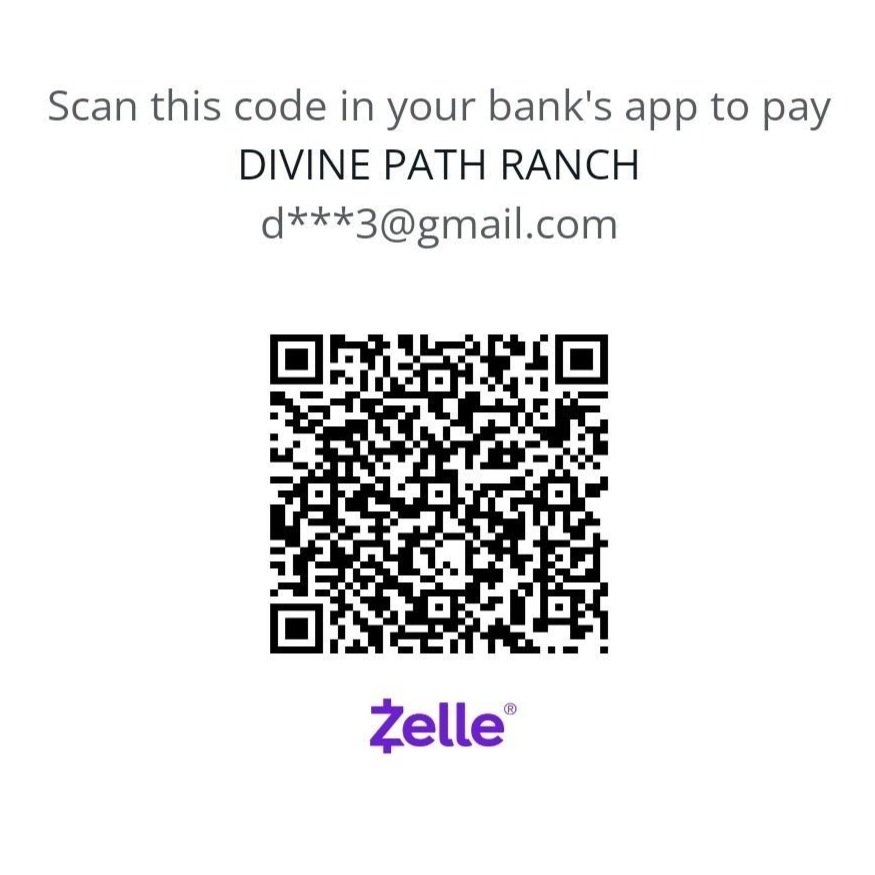 Zelle QR code for Divine Path Ranch donations