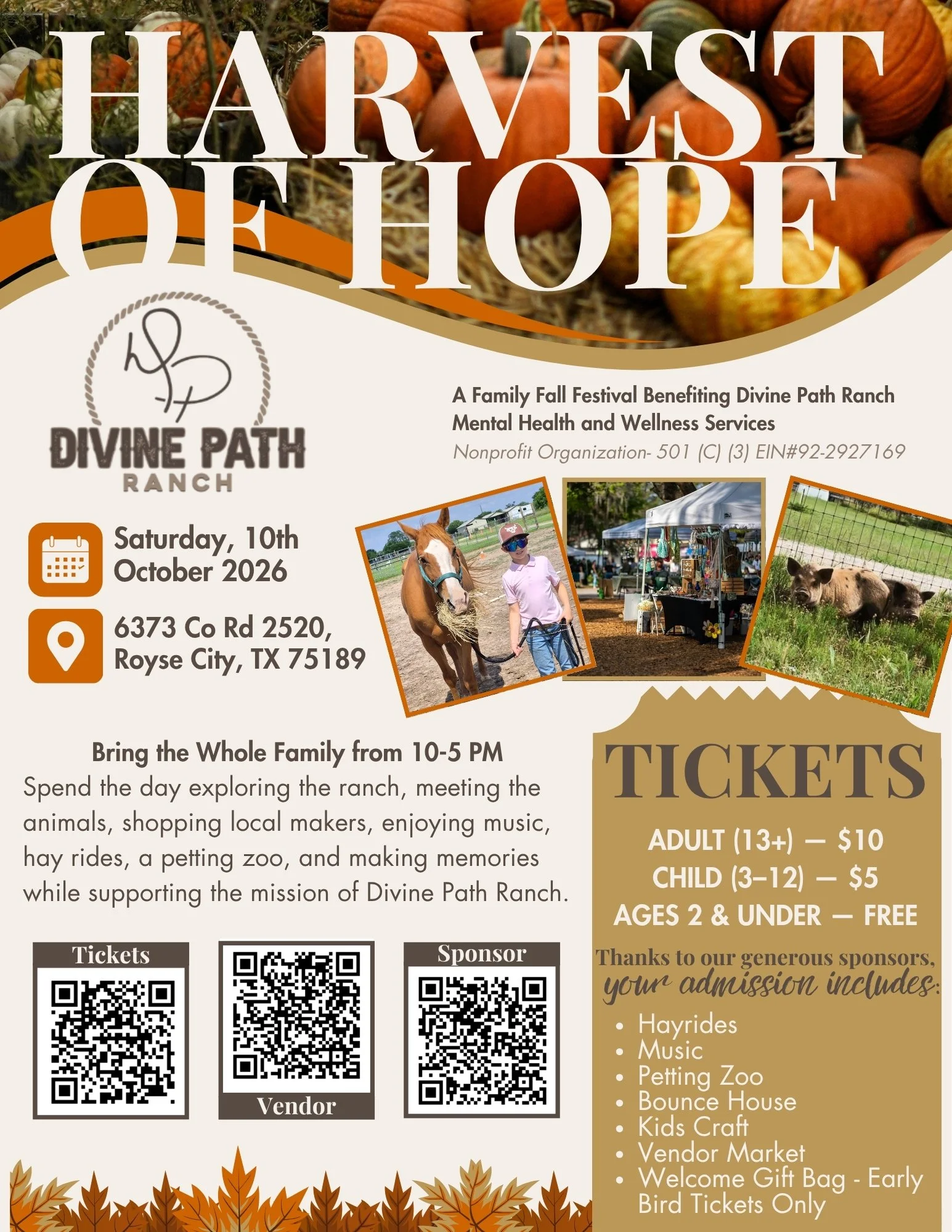 Harvest of Hope Fall Festival flyer