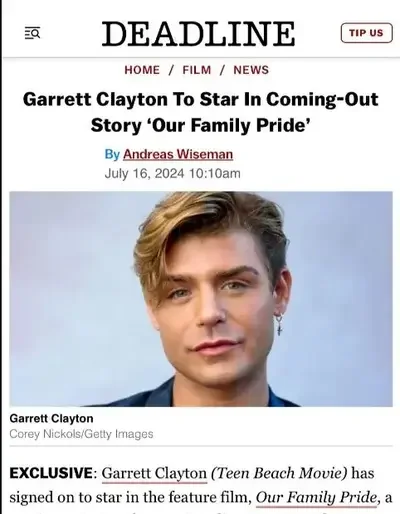 Deadline article image for Garrett Clayton