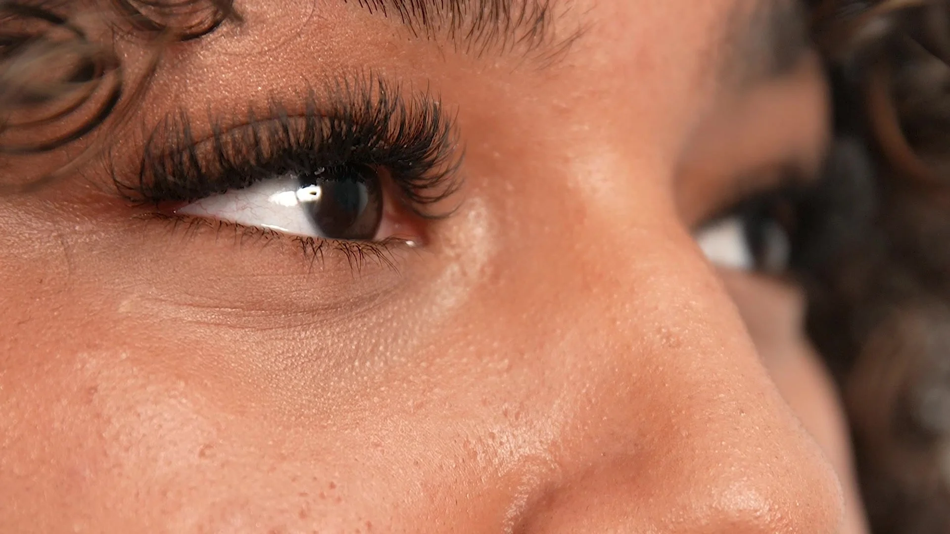 Close-up of lash extensions from Stefania’s work