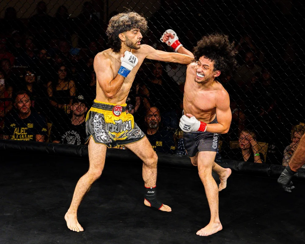 MMA fighters trading punches at WFC