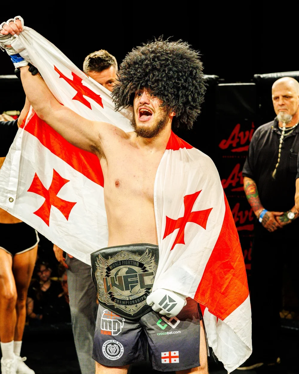 WFC champion with his title belt
