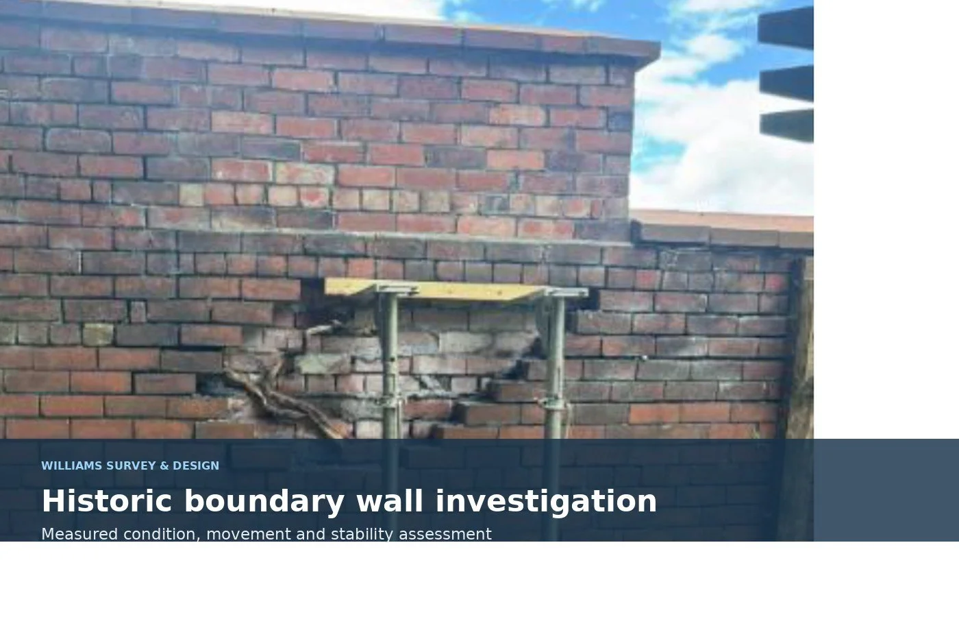 Historic boundary wall condition and stability investigation