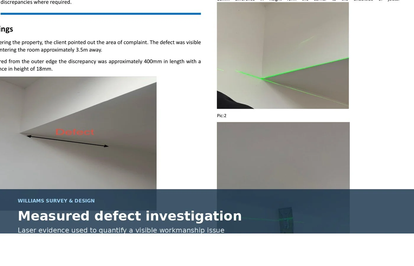 Measured building defect investigation